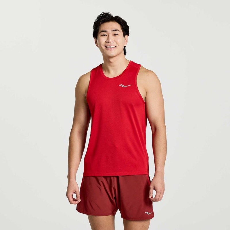 Regata Saucony Stopwatch Singlet Masculino Vermelhas | Portugal S41325-W31