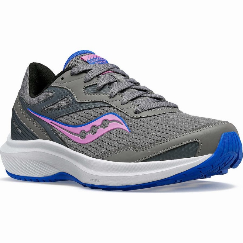 Sapatilhas Caminhada Saucony Cohesion 16 Wide Feminino Cinzentas Roxo | Portugal S41536-A16