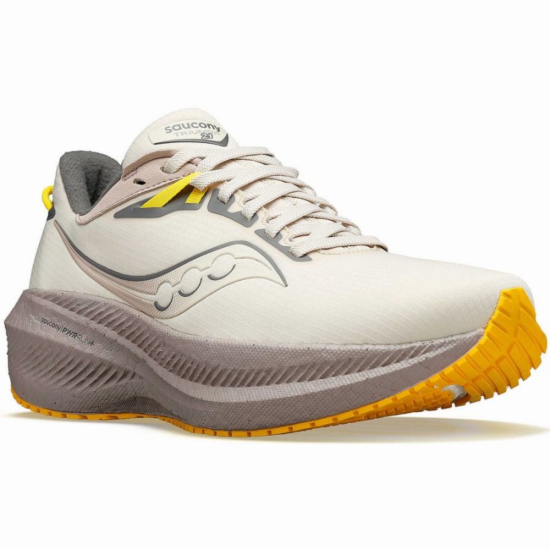 Sapatilhas Caminhada Saucony Triumph 21 RUNSHIELD Feminino Bege | Portugal S70284-B91