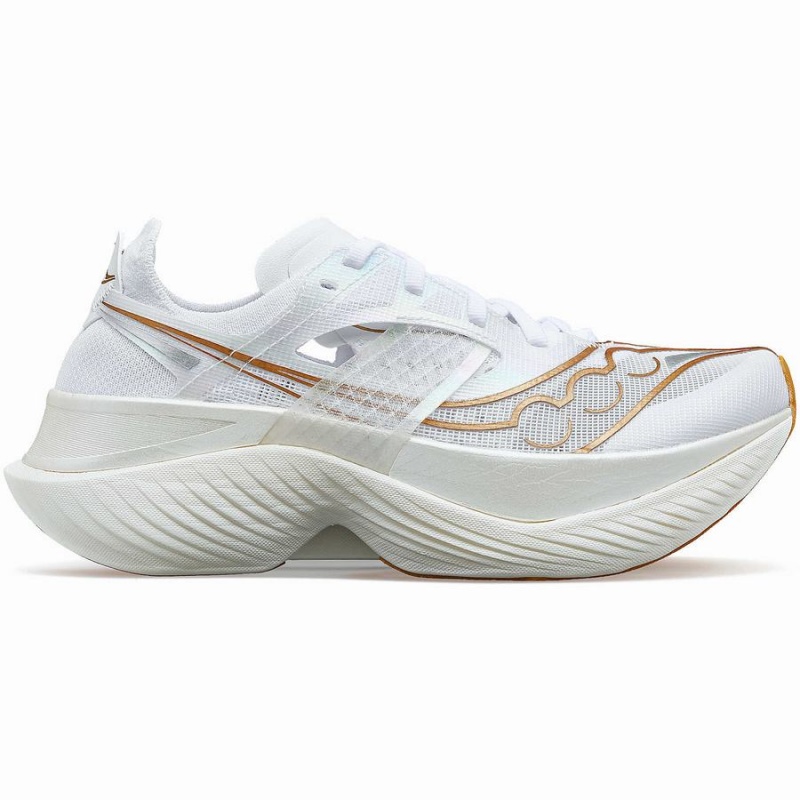 Sapatilhas Corrida Saucony Endorphin Elite Feminino Branco Douradas | Portugal S37415-K86