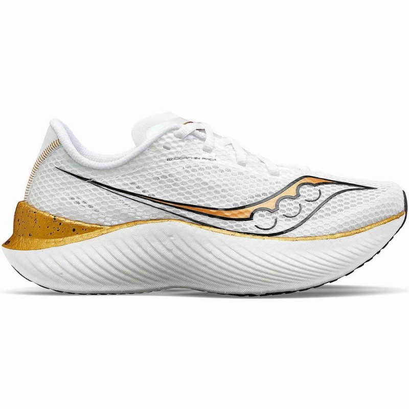 Sapatilhas Corrida Saucony Endorphin Pro 3 Feminino Branco Douradas | Portugal S31874-W93