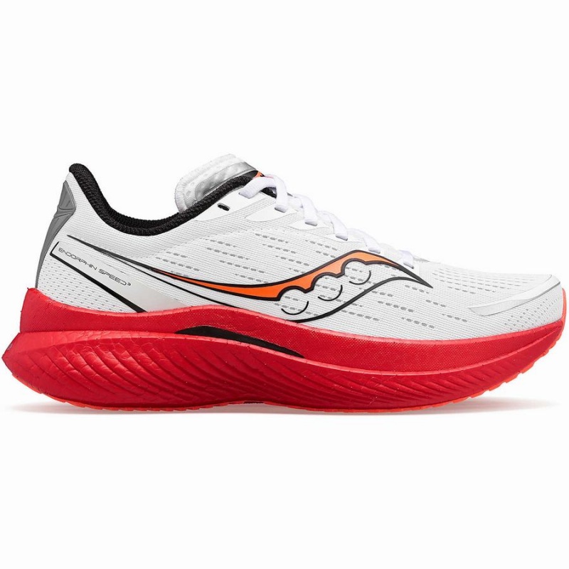 Sapatilhas Corrida Saucony Endorphin Speed 3 Feminino Branco Pretas Vermelhas | Portugal S24386-E46