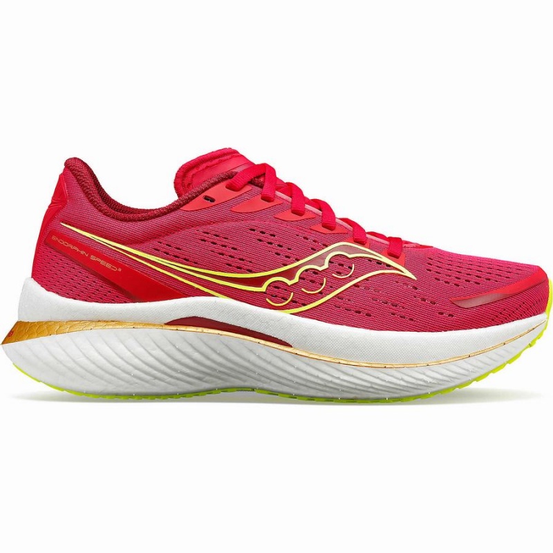 Sapatilhas Corrida Saucony Endorphin Speed 3 Feminino Vermelhas Rosa | Portugal S48716-V25