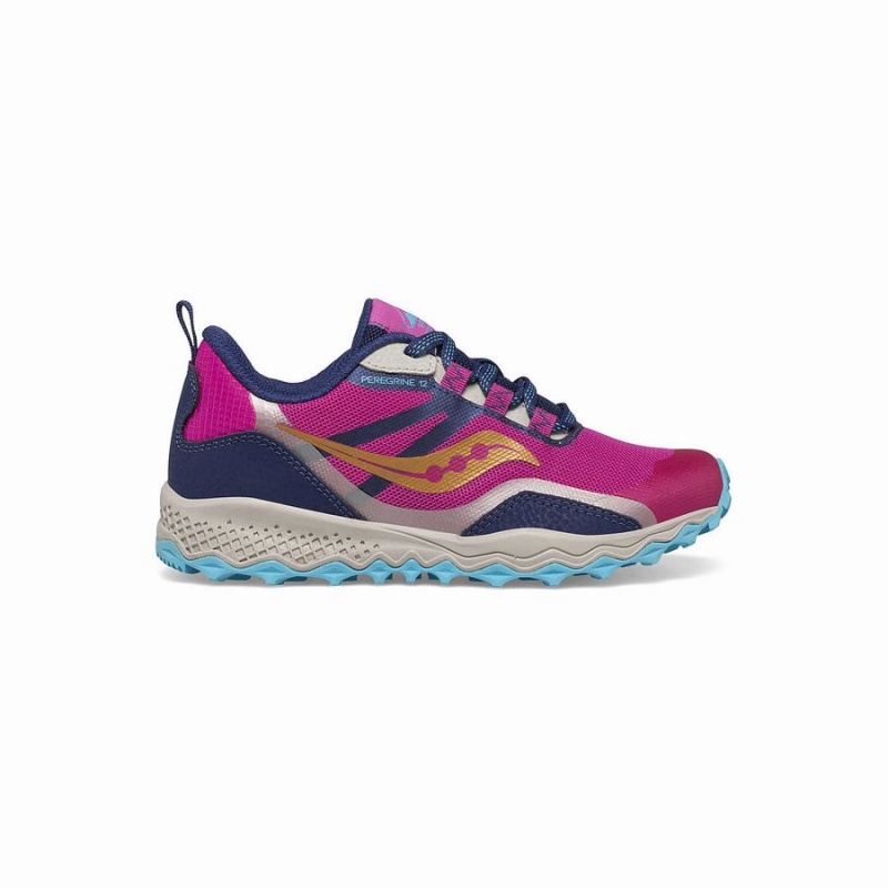 Sapatilhas Corrida Saucony Peregrine 12 Shield Sneaker Criança Azul Marinho Turquesa Rosa | Portugal S60579-R06