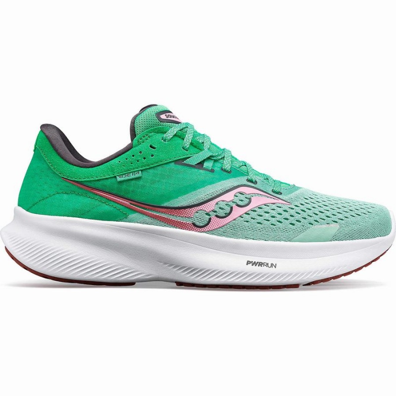 Sapatilhas Corrida Saucony Ride 16 Feminino Verdes Rosa | Portugal S30826-B83