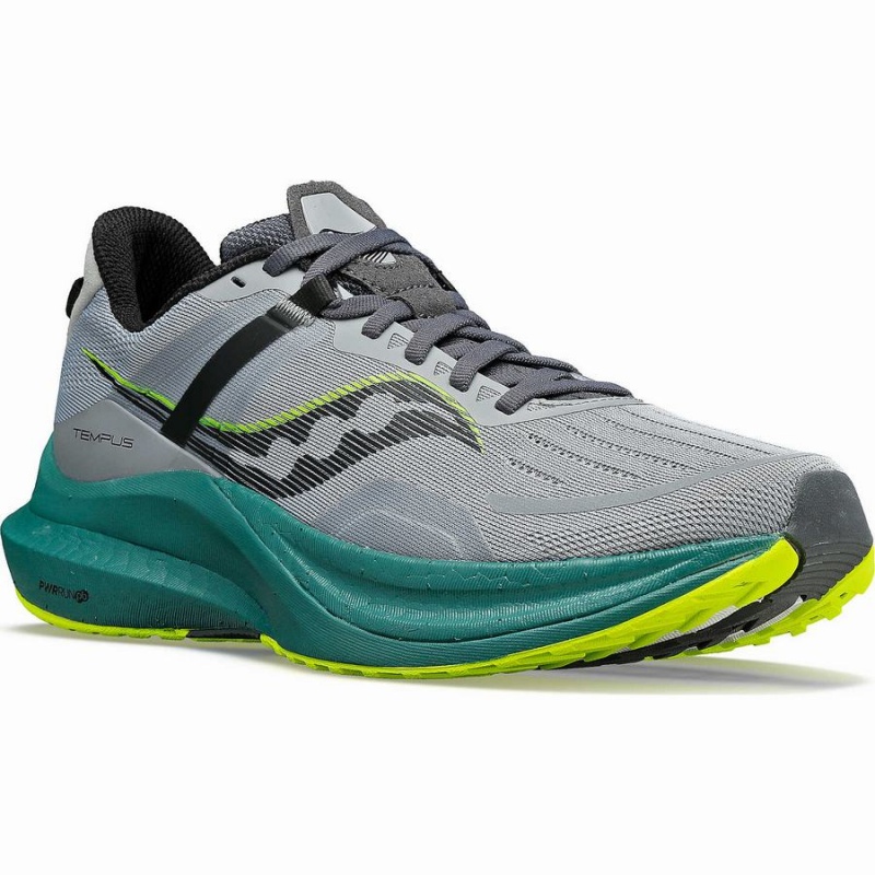 Sapatilhas Corrida Saucony Tempus Wide Masculino Cinzentas Verdes | Portugal S34109-C10