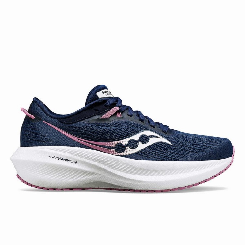 Sapatilhas Corrida Saucony Triumph 21 Feminino Azul Marinho Roxo | Portugal S15907-Z13