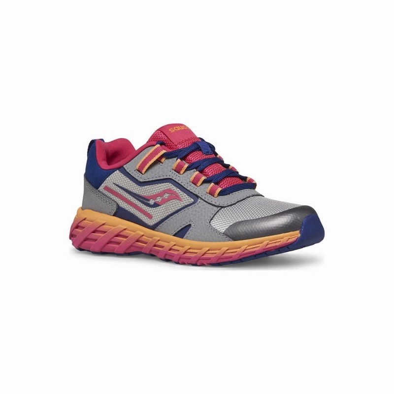 Sapatilhas Corrida Saucony Vento Shield 2.0 Sneaker Criança Cinzentas Rosa Azul Marinho | Portugal S68754-P64