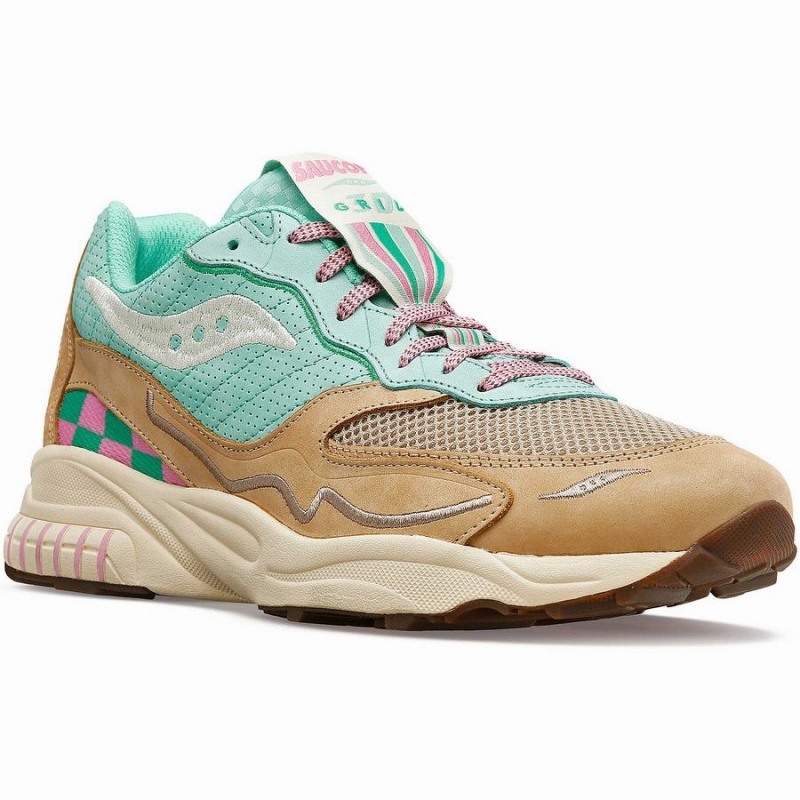 Sapatilhas Saucony 3D Grid Hurricane Earth Citizen Feminino Turquesa Cinzentas | Portugal S58297-M04