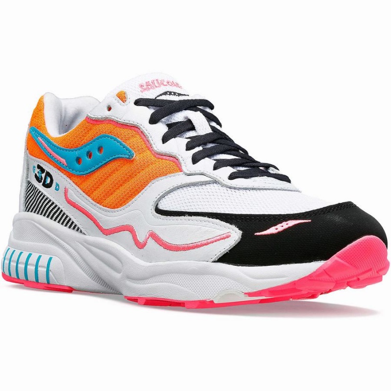 Sapatilhas Saucony 3D Grid Hurricane Feminino Branco Laranja | Portugal S48093-D91