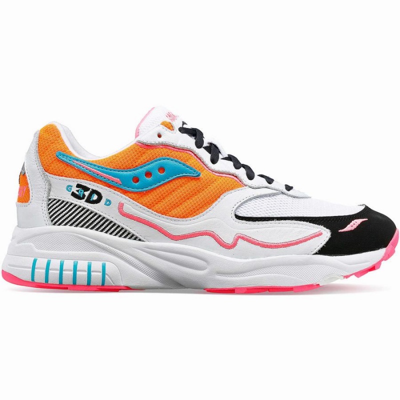 Sapatilhas Saucony 3D Grid Hurricane Feminino Branco Laranja | Portugal S48093-D91