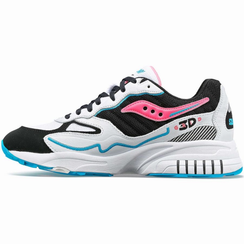 Sapatilhas Saucony 3D Grid Hurricane Feminino Branco Pretas Rosa | Portugal S79654-F72