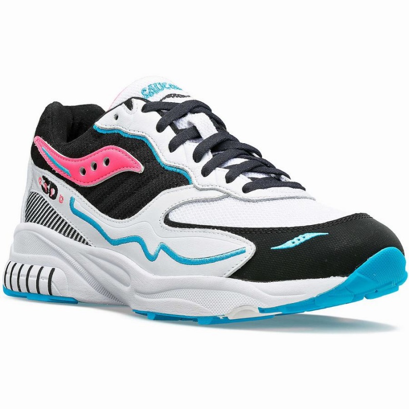 Sapatilhas Saucony 3D Grid Hurricane Feminino Branco Pretas Rosa | Portugal S79654-F72