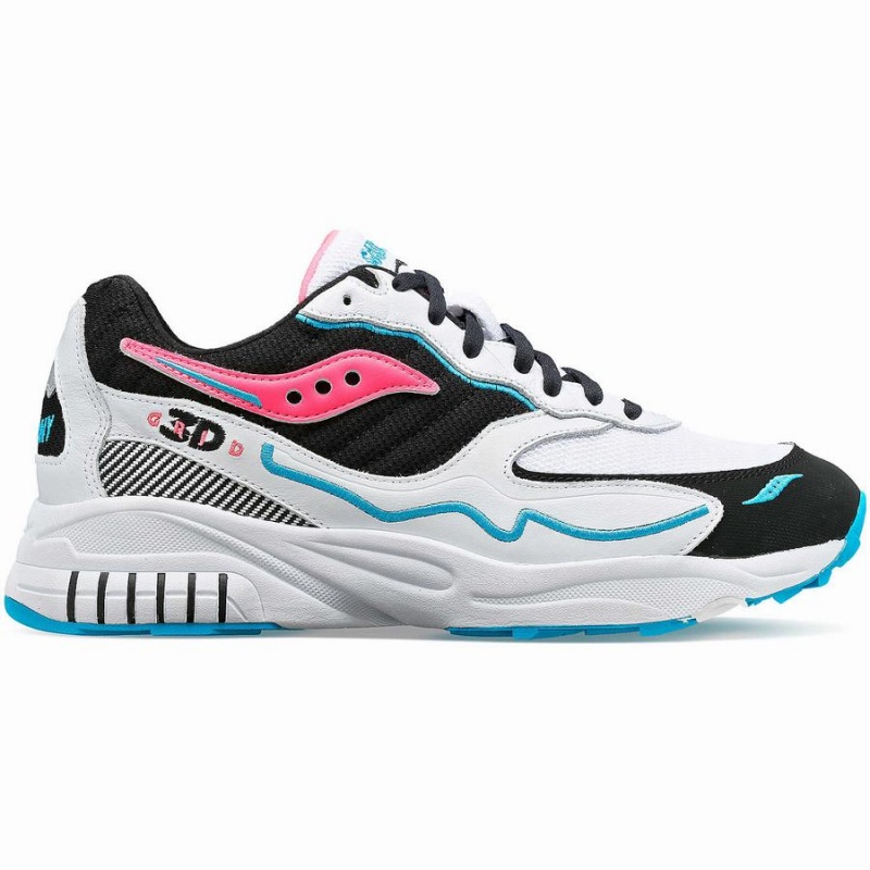 Sapatilhas Saucony 3D Grid Hurricane Feminino Branco Pretas Rosa | Portugal S79654-F72