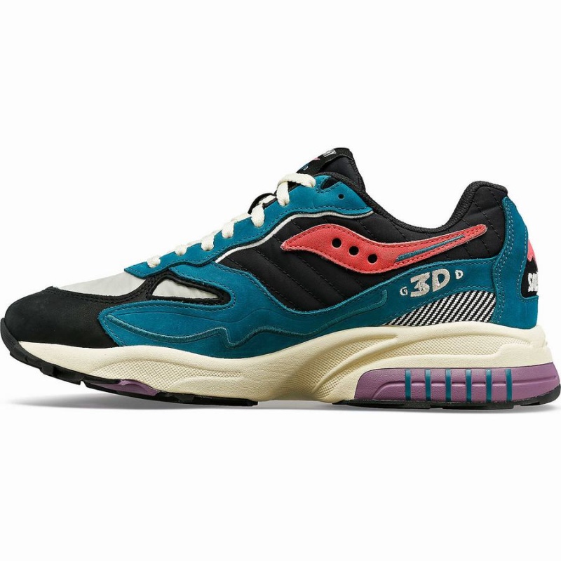 Sapatilhas Saucony 3D Grid Hurricane Midnight Swimming Feminino Verdes Pretas | Portugal S85412-E91