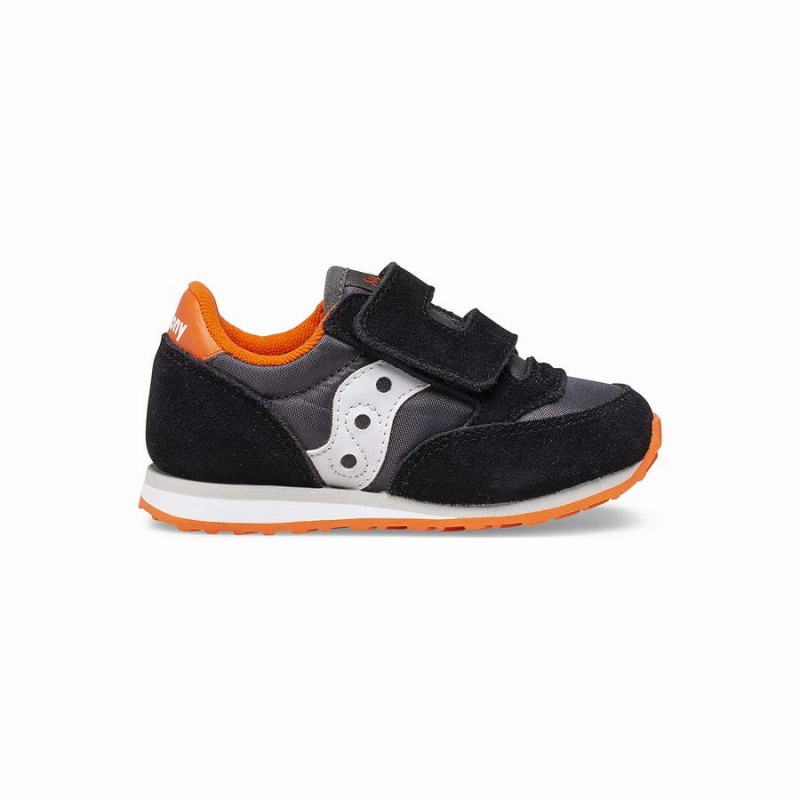 Sapatilhas Saucony Baby Jazz Hook & Loop Criança Pretas Cinzentas Laranja | Portugal S82641-F80