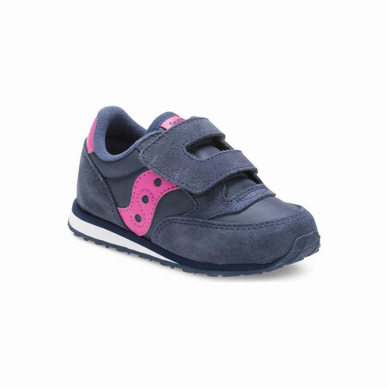 Sapatilhas Saucony Baby Jazz Hook & Loop Criança Azul Marinho Rosa | Portugal S73064-W46