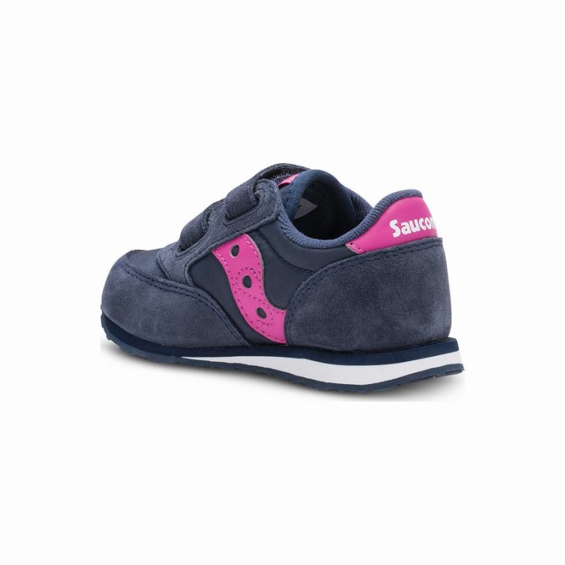 Sapatilhas Saucony Baby Jazz Hook & Loop Criança Azul Marinho Rosa | Portugal S73064-W46