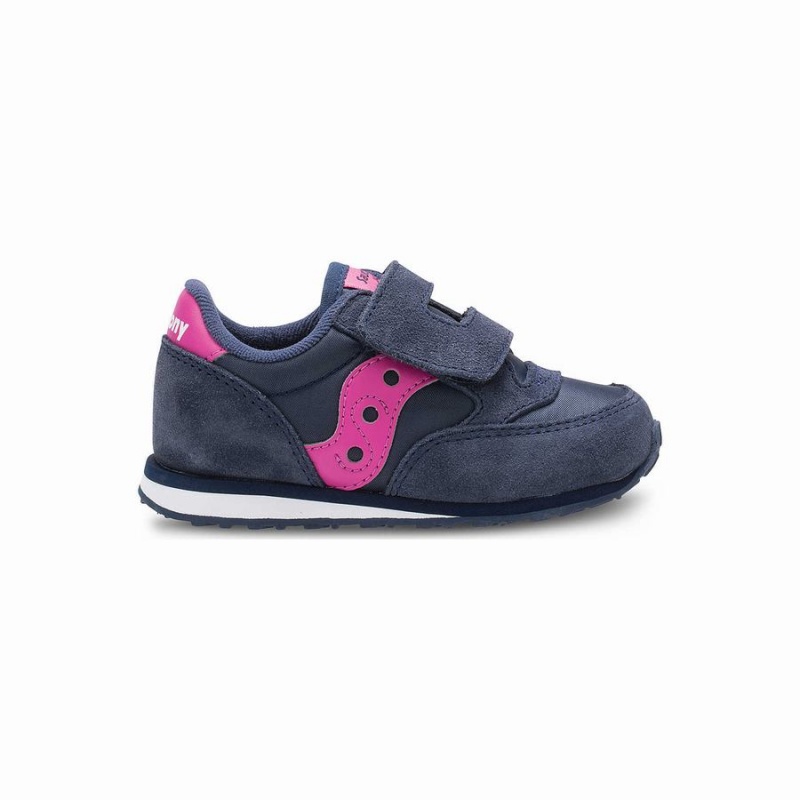 Sapatilhas Saucony Baby Jazz Hook & Loop Criança Azul Marinho Rosa | Portugal S73064-W46