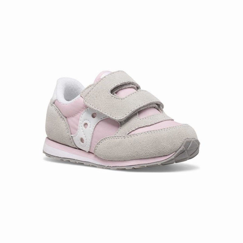 Sapatilhas Saucony Baby Jazz Hook & Loop Criança Cinzentas Rosa Branco | Portugal S05381-T20