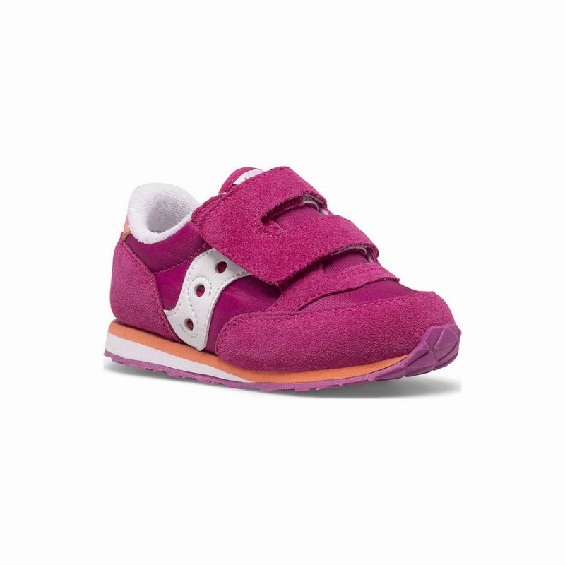 Sapatilhas Saucony Baby Jazz Hook & Loop Criança Fucsia Coral Branco | Portugal S52176-U57