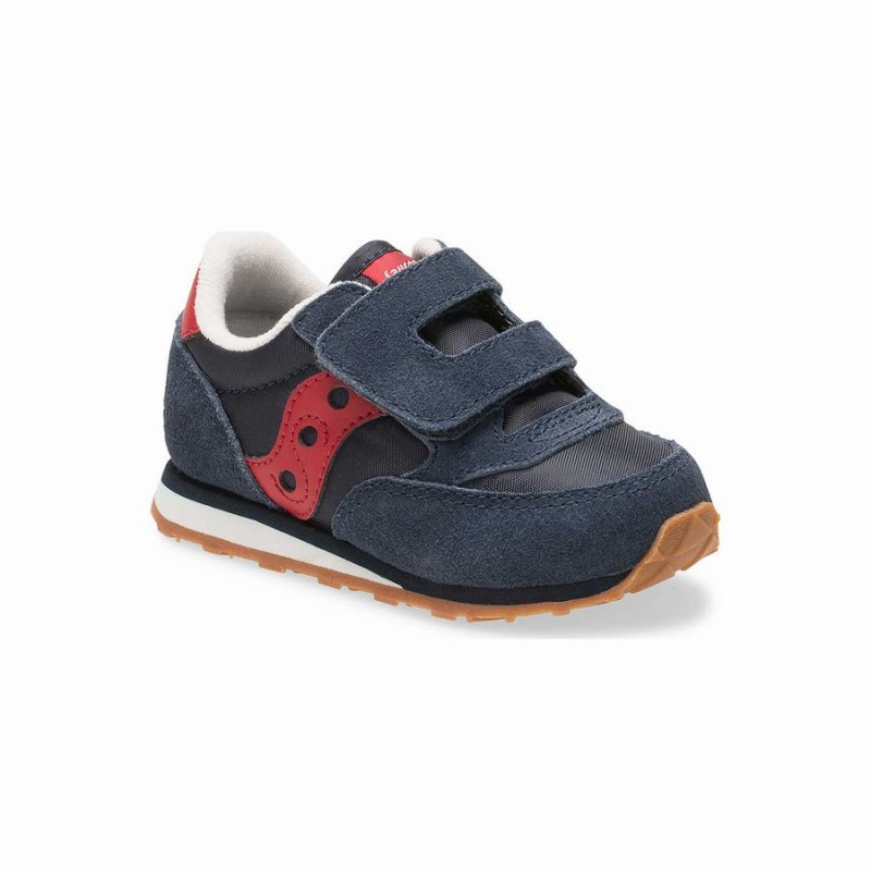 Sapatilhas Saucony Baby Jazz Hook & Loop Criança Azul Marinho Vermelhas | Portugal S48695-P94