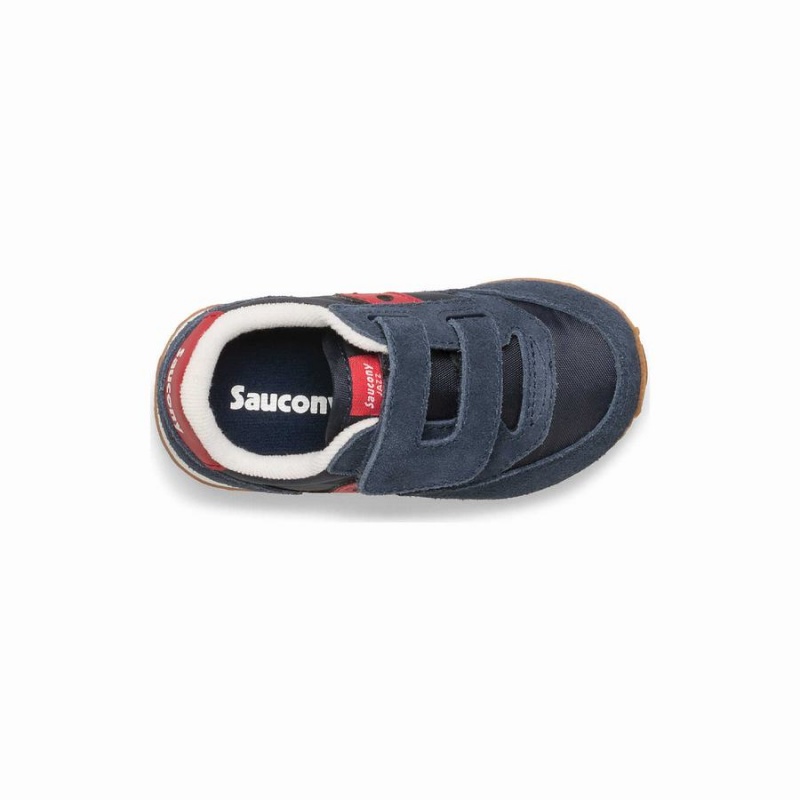 Sapatilhas Saucony Baby Jazz Hook & Loop Criança Azul Marinho Vermelhas | Portugal S48695-P94