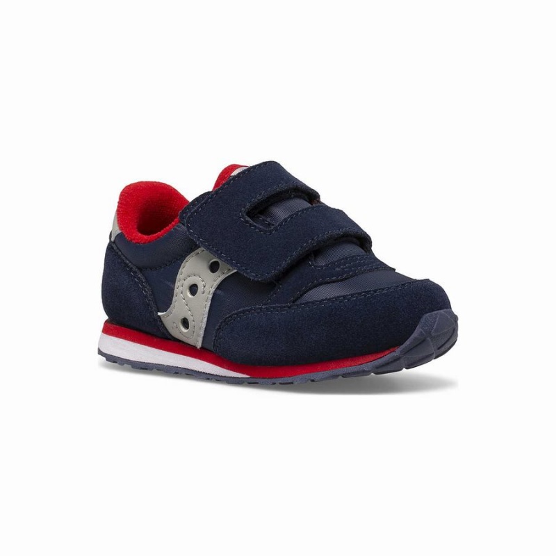 Sapatilhas Saucony Baby Jazz Hook & Loop Criança Azul Marinho Cinzentas Vermelhas | Portugal S17536-X43