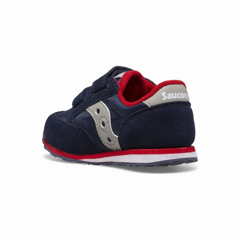 Sapatilhas Saucony Baby Jazz Hook & Loop Criança Azul Marinho Cinzentas Vermelhas | Portugal S17536-X43