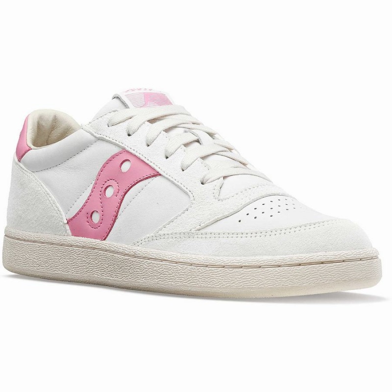 Sapatilhas Saucony Jazz Court Premium Feminino Branco Rosa | Portugal S74610-K59