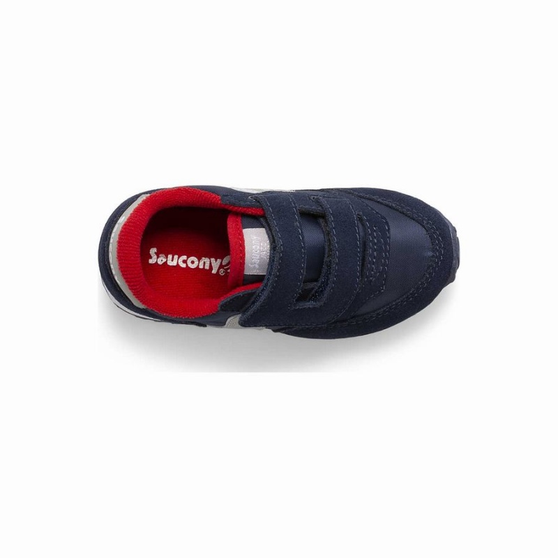 Sapatilhas Saucony Jazz Hook & Loop Criança Azul Marinho Cinzentas Vermelhas | Portugal S63190-J30