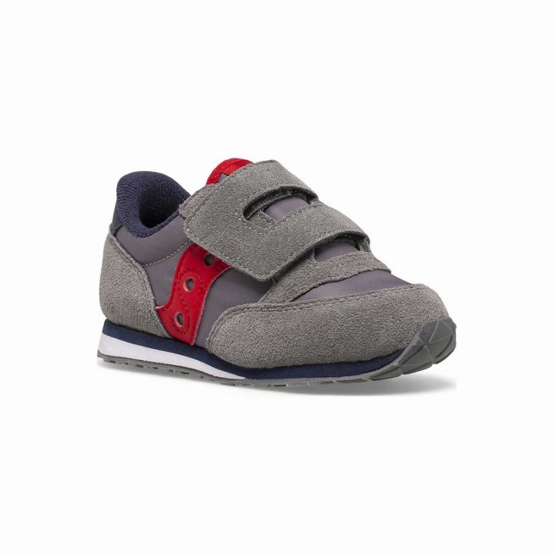 Sapatilhas Saucony Jazz Hook & Loop Criança Cinzentas Azul Marinho Vermelhas | Portugal S73809-K94