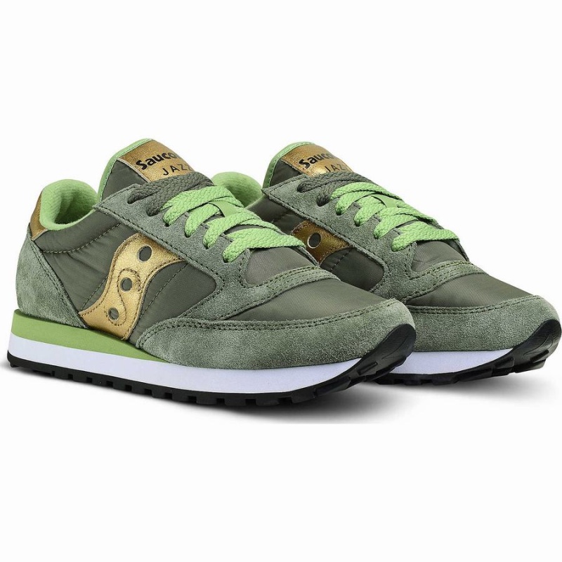 Sapatilhas Saucony Jazz Original Feminino Verde Oliva Douradas | Portugal S61592-A97