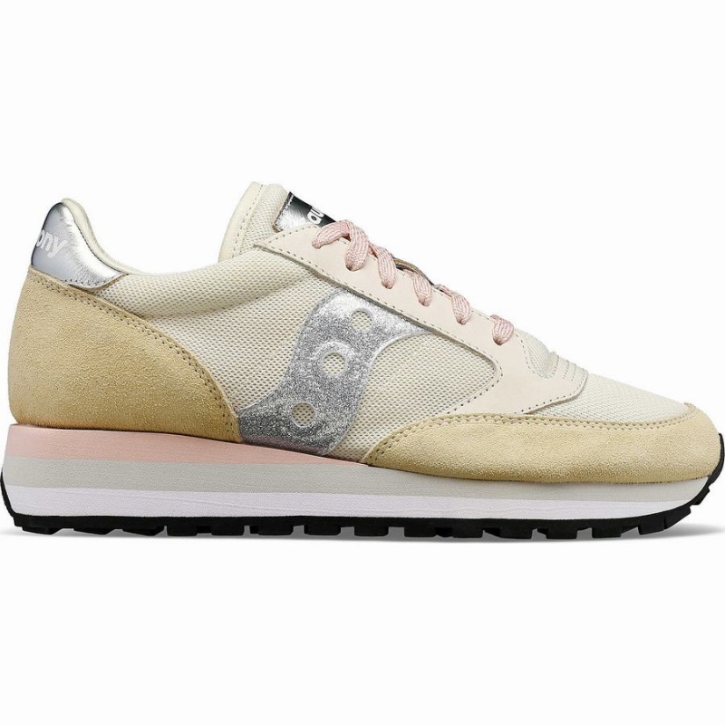 Sapatilhas Saucony Jazz Triple Feminino Bege Prateadas | Portugal S52863-X07