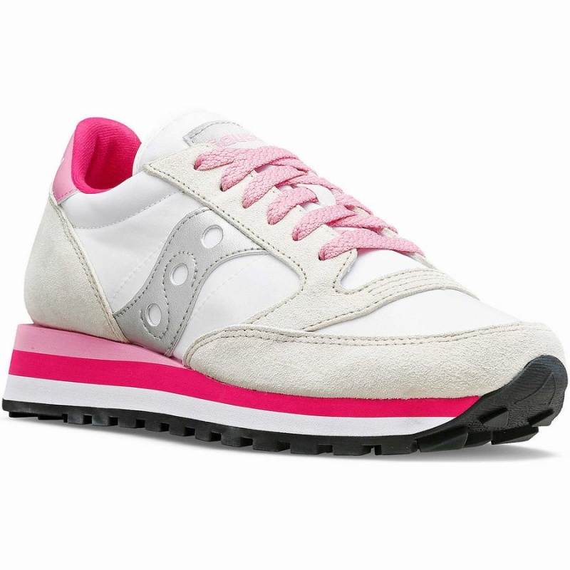 Sapatilhas Saucony Jazz Triple Feminino Branco Cinzentas Rosa | Portugal S87624-B36