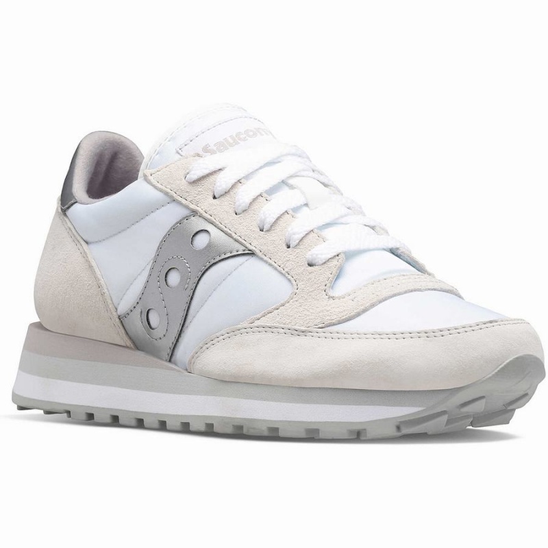 Sapatilhas Saucony Jazz Triple Feminino Branco Prateadas | Portugal S27853-W08