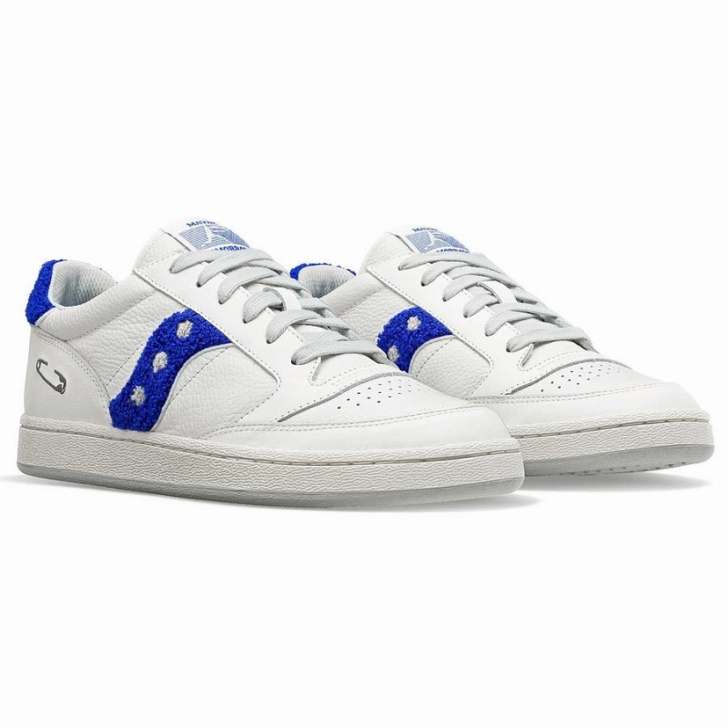 Sapatilhas Saucony X Maybe Tomorrow Jazz Court Varsity Feminino Branco Azuis | Portugal S71963-K93