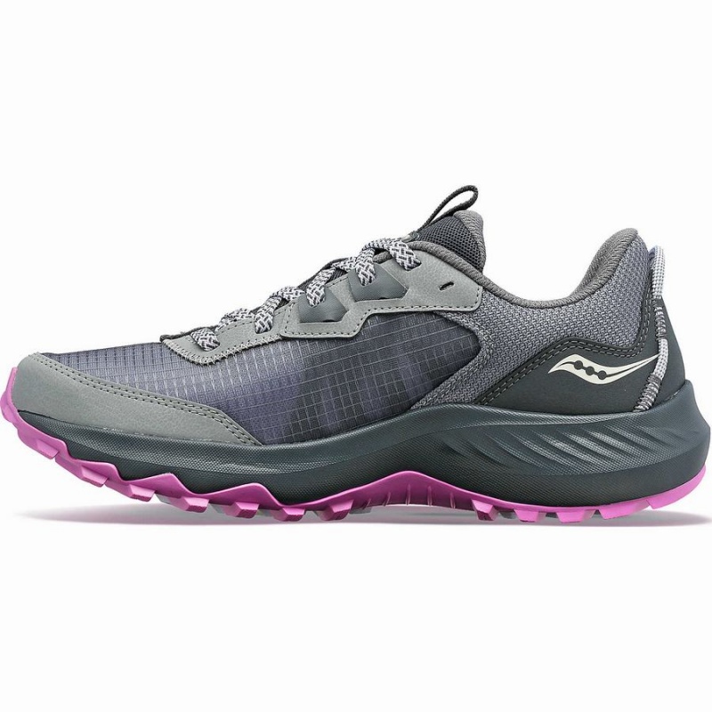 Sapatilhas Trail Running Saucony Aura TR Wide Feminino Cinzentas Roxo | Portugal S90138-Y13