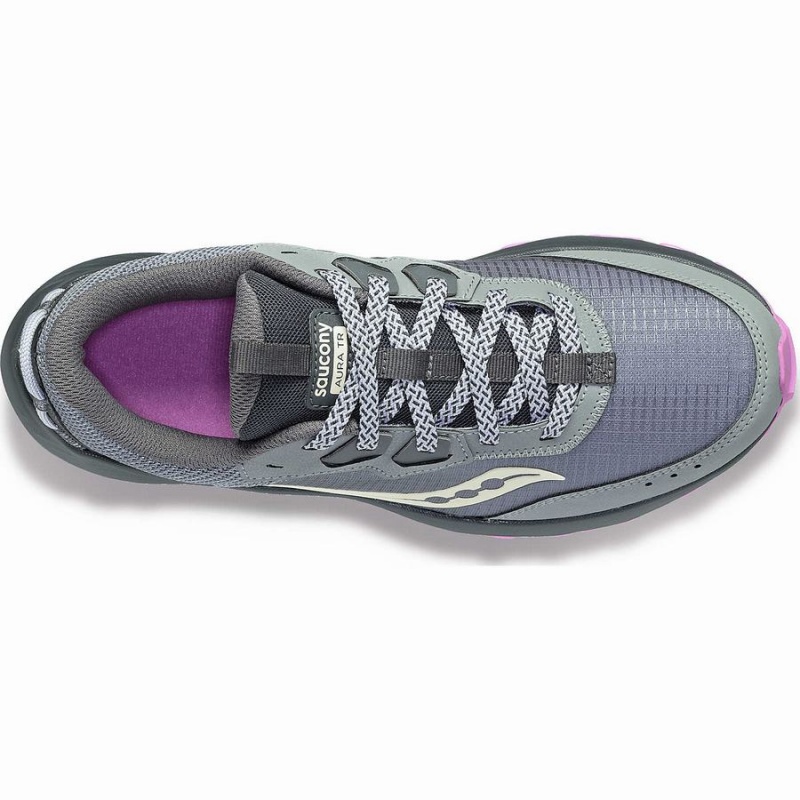 Sapatilhas Trail Running Saucony Aura TR Wide Feminino Cinzentas Roxo | Portugal S90138-Y13