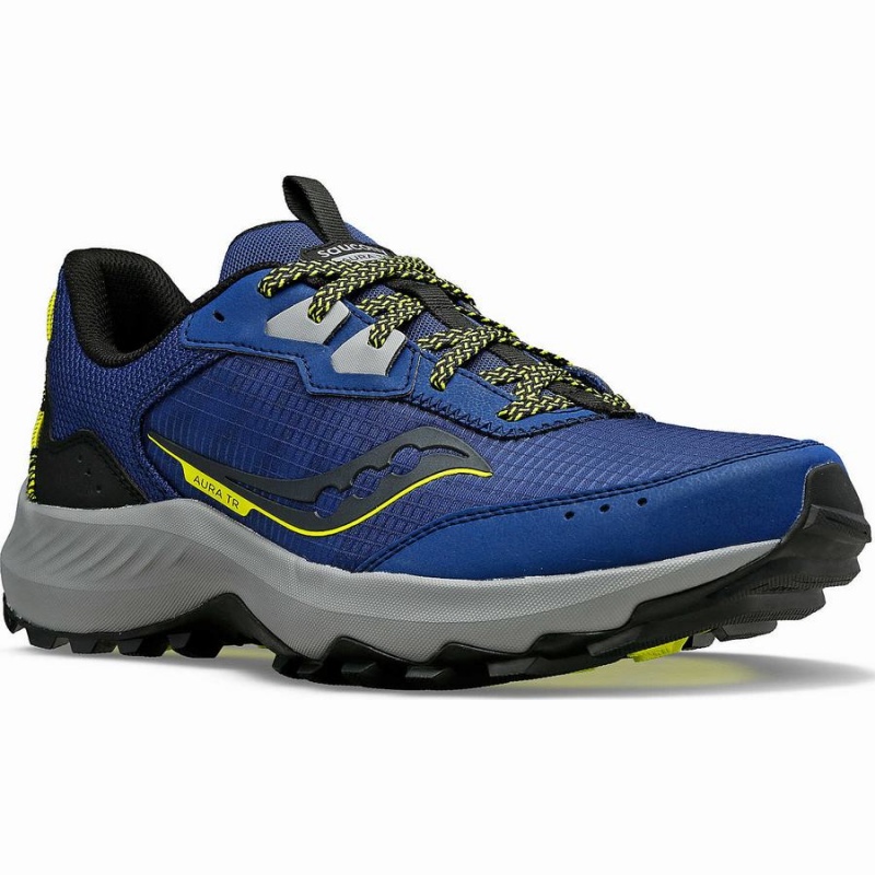 Sapatilhas Trail Running Saucony Aura TR Wide Masculino Azul Anil Pretas | Portugal S75628-S09