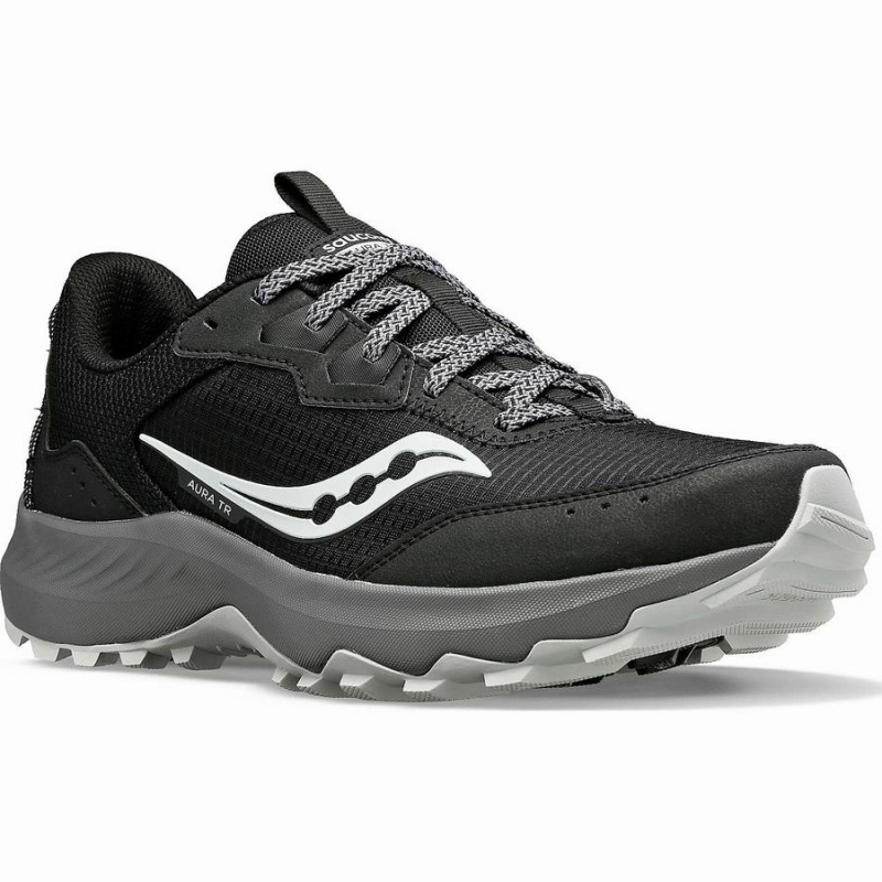 Sapatilhas Trail Running Saucony Aura TR Wide Masculino Pretas Cinzentas | Portugal S15478-F69