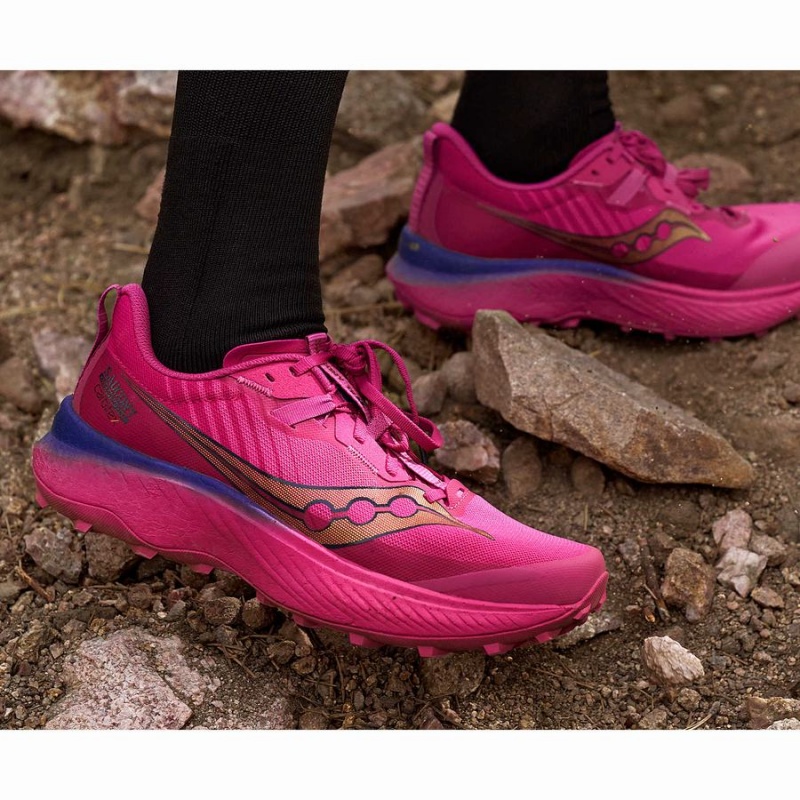 Sapatilhas Trail Running Saucony Endorphin Edge Feminino Rosa Azul Marinho | Portugal S73642-Y93