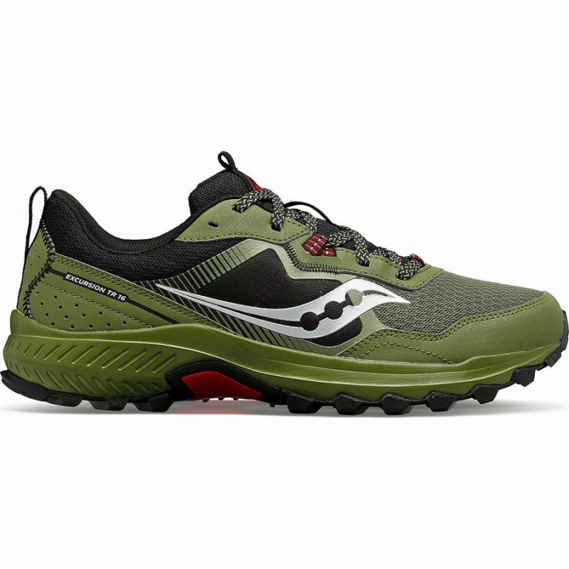 Sapatilhas Trail Running Saucony Excursion TR16 Wide Masculino Caqui Pretas | Portugal S16382-E65