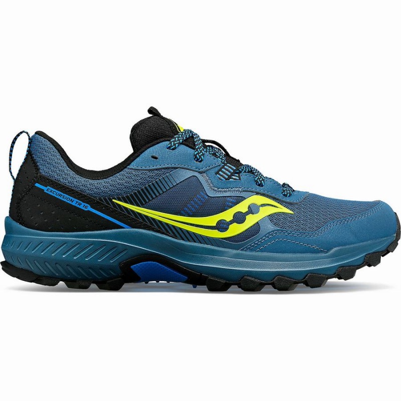 Sapatilhas Trail Running Saucony Excursion TR16 Masculino Azuis Pretas | Portugal S17346-Y92