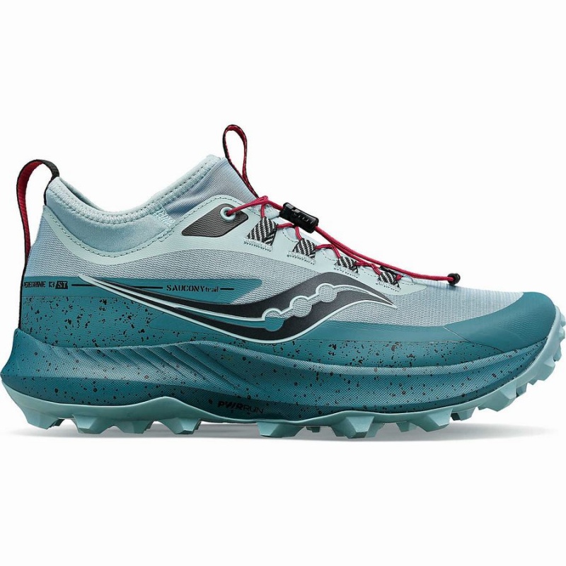 Sapatilhas Trail Running Saucony Peregrine 13 ST Feminino Turquesa Azuis | Portugal S94375-R92