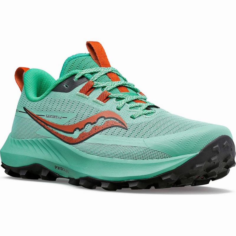 Sapatilhas Trail Running Saucony Peregrine 13 Feminino Turquesa Laranja | Portugal S58604-B95