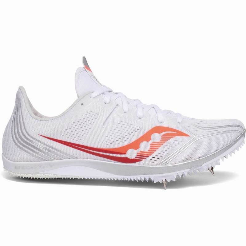 Spikes Atletismo Saucony Endorphin 3 Spike Feminino Branco Vermelhas | Portugal S21863-L39