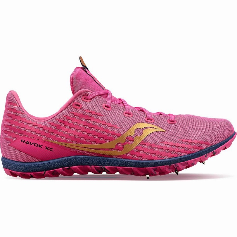 Spikes Atletismo Saucony Havok XC 3 Spike Feminino Rosa Azul Marinho | Portugal S53678-X35