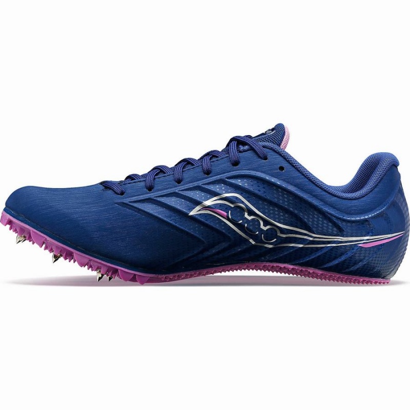 Spikes Atletismo Saucony Spitfire 5 Feminino Azul Anil Roxo | Portugal S06179-J12