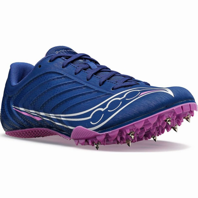 Spikes Atletismo Saucony Spitfire 5 Feminino Azul Anil Roxo | Portugal S06179-J12